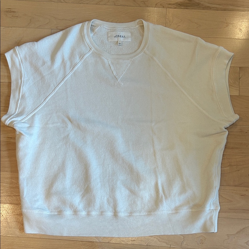 THE GREAT. Wedge sweatshirt Washed White Sz 1 (s)